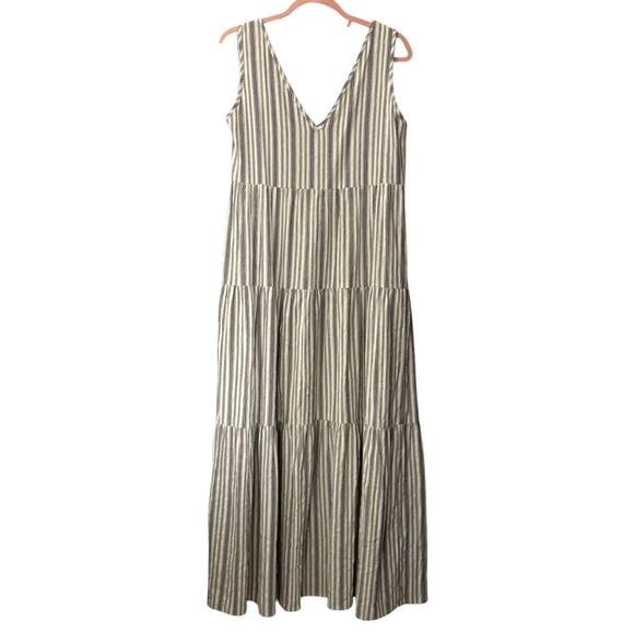 Cozy Co. Striped Maxi Dress Sz Small Sleeveless Cotton Blend Pockets Beachy Boho - Picture 12 of 14